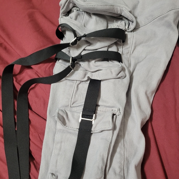 Embellish Jeans Mens 36x29 Olvidar Cargo Denim Pants Slim Distressed Skater Goth - Picture 5 of 11